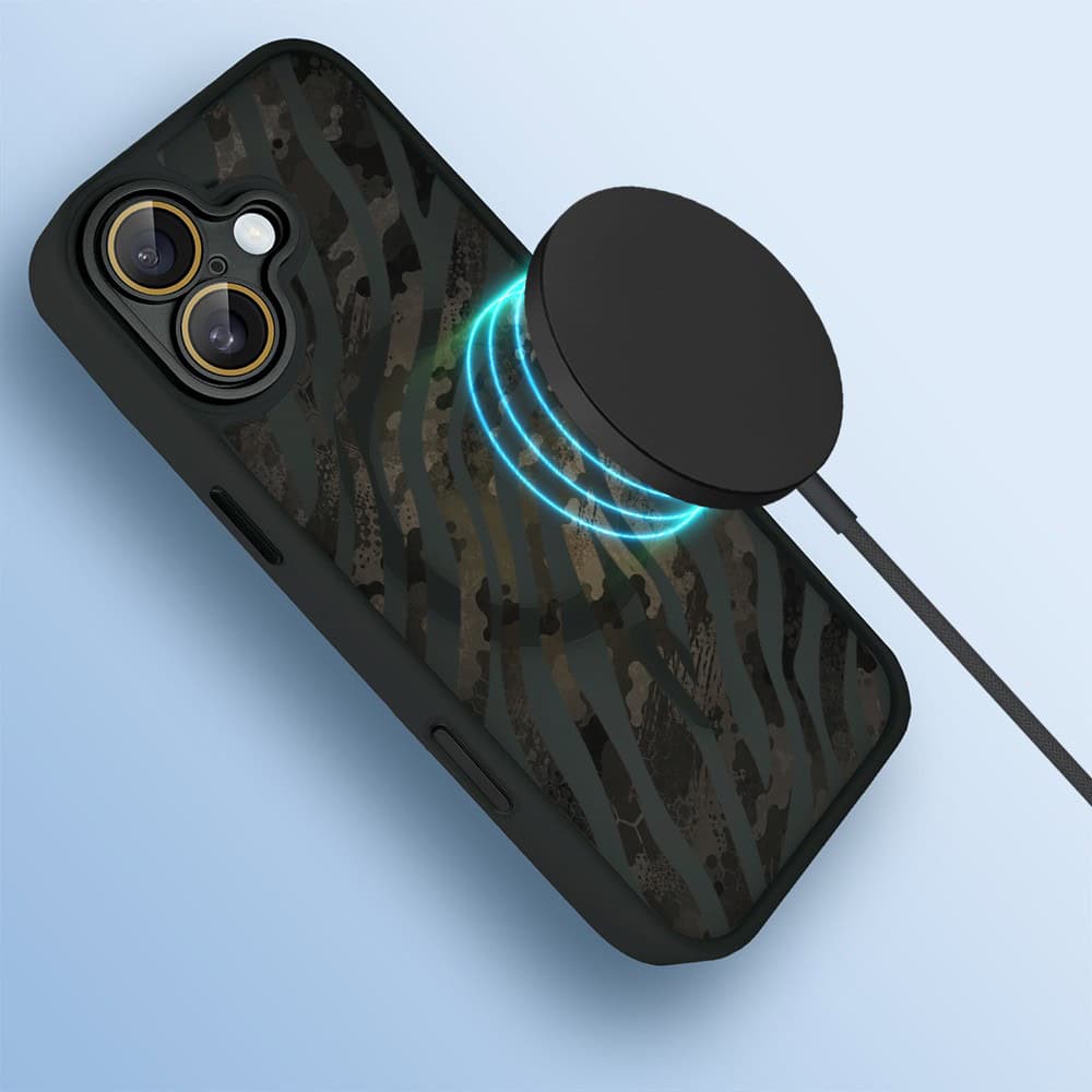 Etui do iPhone 16 Plus Color Flush z MagSafe, z osłoną aparatu, miejski kamuflaż, czarne (2)