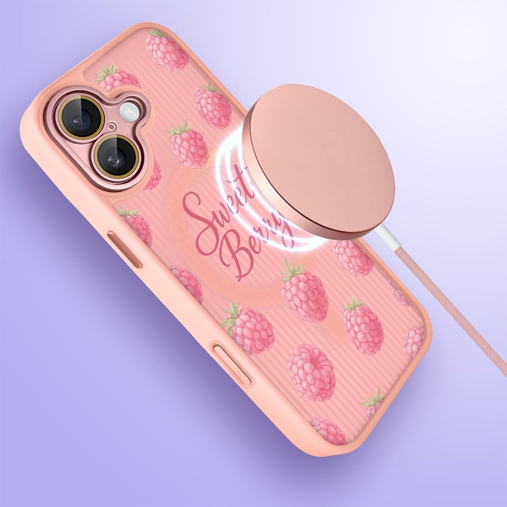 Etui do iPhone 16 Plus Color Flush z MagSafe, z osłoną aparatu, słodka malina, różowe (1)