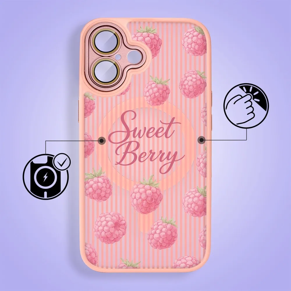 Etui do iPhone 16 Plus Color Flush z MagSafe, z osłoną aparatu, słodka malina, różowe (2)