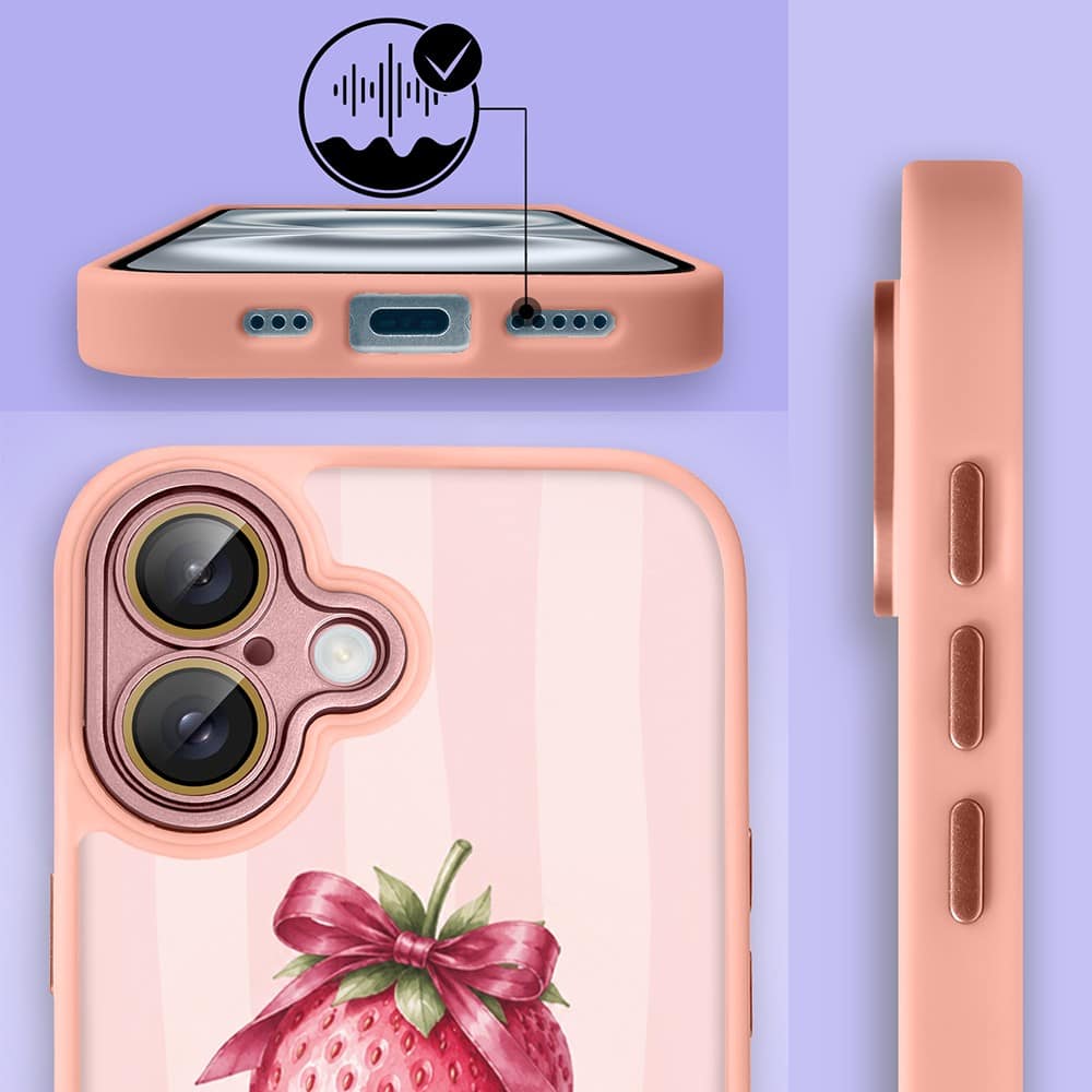 Etui do iPhone 16 Plus Color Flush z MagSafe, z osłoną aparatu, truskawkowy moment, różowe (5)