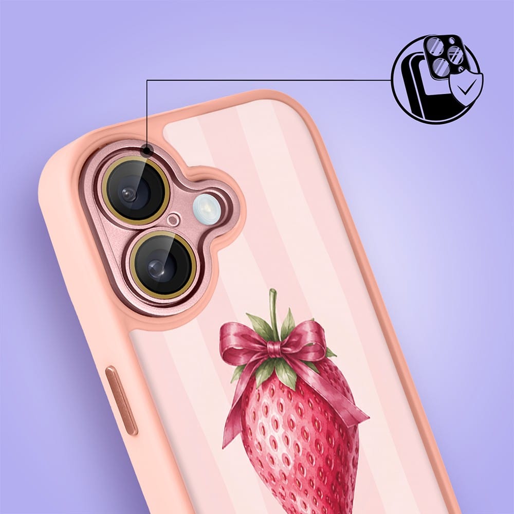 Etui do iPhone 16 Plus Color Flush z MagSafe, z osłoną aparatu, truskawkowy moment, różowe (6)