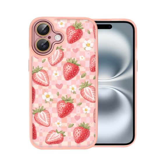 Etui do iPhone 16 Plus Color Flush z MagSafe, z osłoną aparatu, truskawkowy piknik, różowe (3)