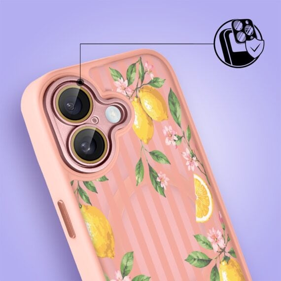 Etui do iPhone 16 Plus Color Flush z MagSafe, z osłoną aparatu, włoskie limone, różowe (5)