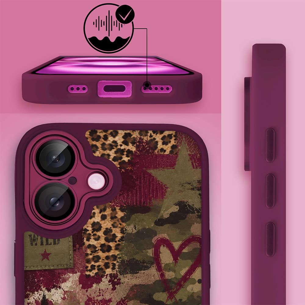 Etui do iPhone 16 Plus, Color Flush z Magsafe, z osłoną aparatu, rebel soul, wiśniowe (3)