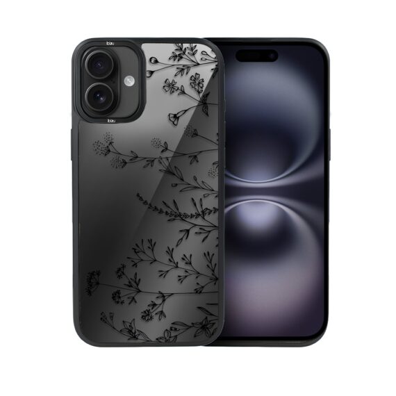 Etui do iPhone 16 Plus IBIZU DropGuard Matt z MagSafe, Midnight, Dotyk kwiatów (8)