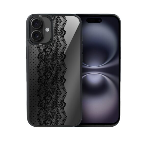 Etui do iPhone 16 Plus IBIZU DropGuard Matt z MagSafe, Midnight, Ornamentowa koronka (6)