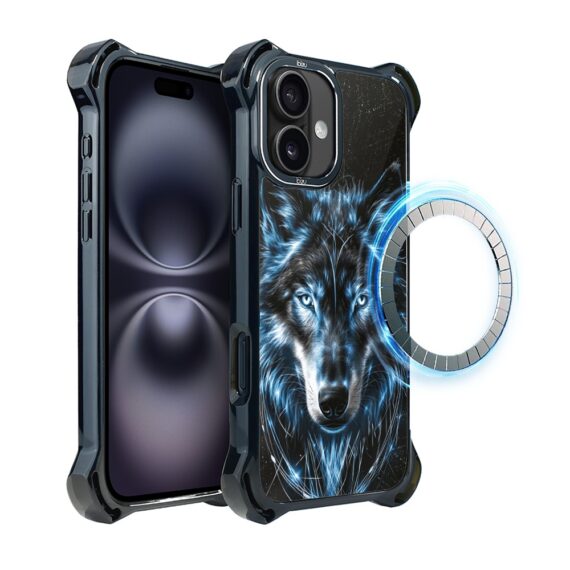 Etui do iPhone 16 Plus IBIZU DropGuard Ultra z MagSafe, Wilki, Lodowy wilk (5)