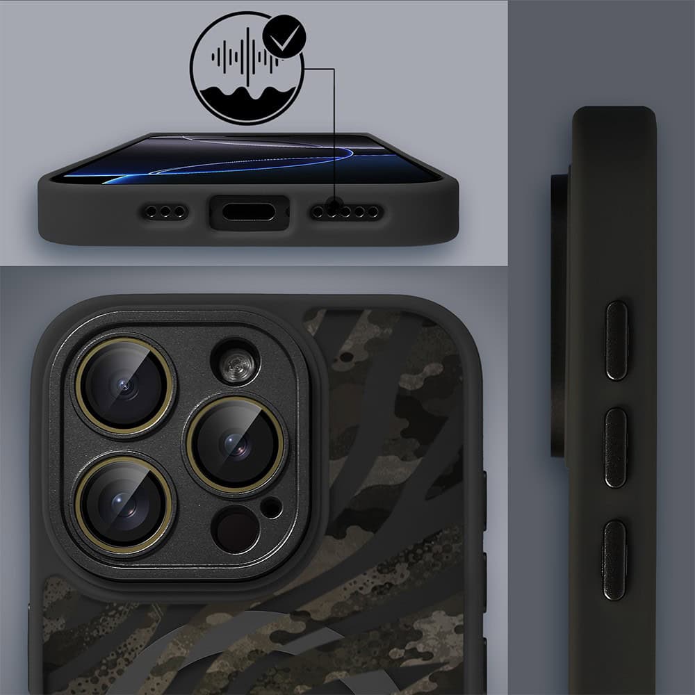Etui do iPhone 16 Pro Color Flush z MagSafe, z osłoną aparatu, miejski kamuflaż, czarne (2)