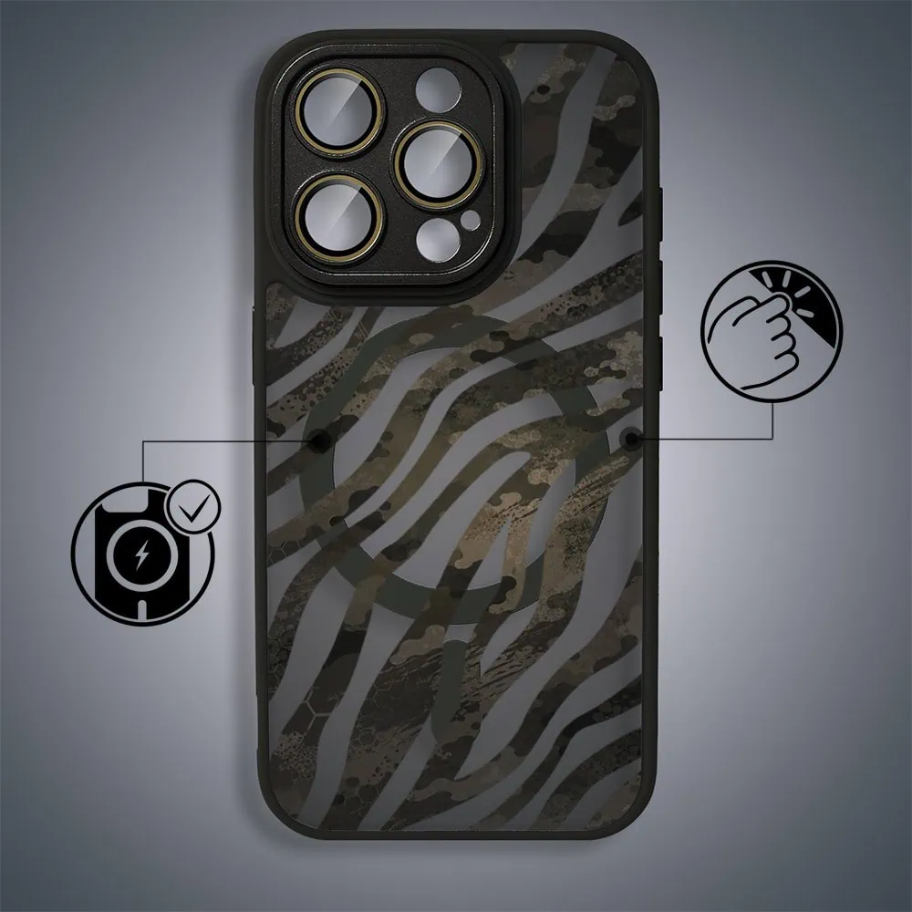 Etui do iPhone 16 Pro Color Flush z MagSafe, z osłoną aparatu, miejski kamuflaż, czarne (4)