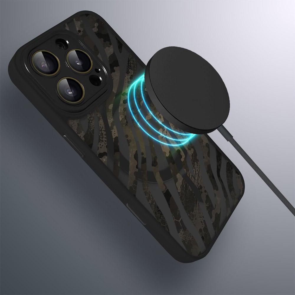 Etui do iPhone 16 Pro Color Flush z MagSafe, z osłoną aparatu, miejski kamuflaż, czarne (5)