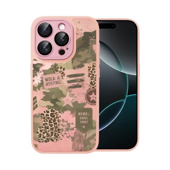 Etui do iPhone 16 Pro Max Color Flush z MagSafe, z osłoną aparatu, Wild & Strong, różowe (1)