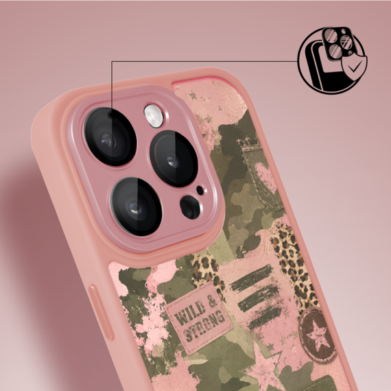 Etui do iPhone 16 Pro Max Color Flush z MagSafe, z osłoną aparatu, Wild & Strong, różowe (5)