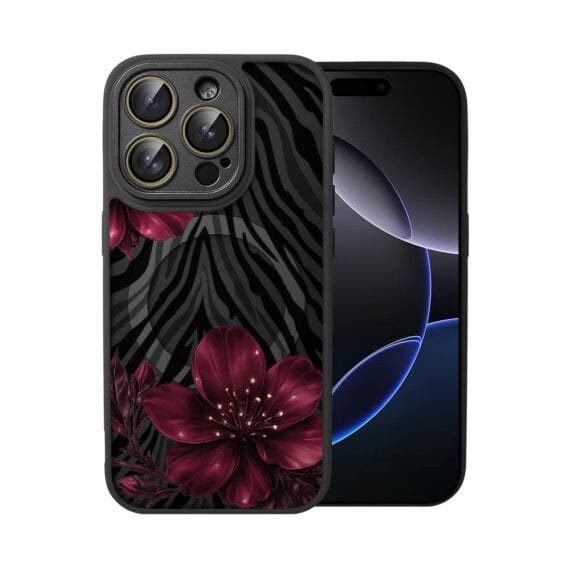 Etui do iPhone 16 Pro Max Color Flush z MagSafe, z osłoną aparatu, bordowa egzotyka, czarne (5)