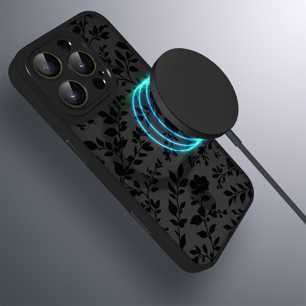 Etui do iPhone 16 Pro Max Color Flush z MagSafe, z osłoną aparatu, cienisty ogród, czarne (1)