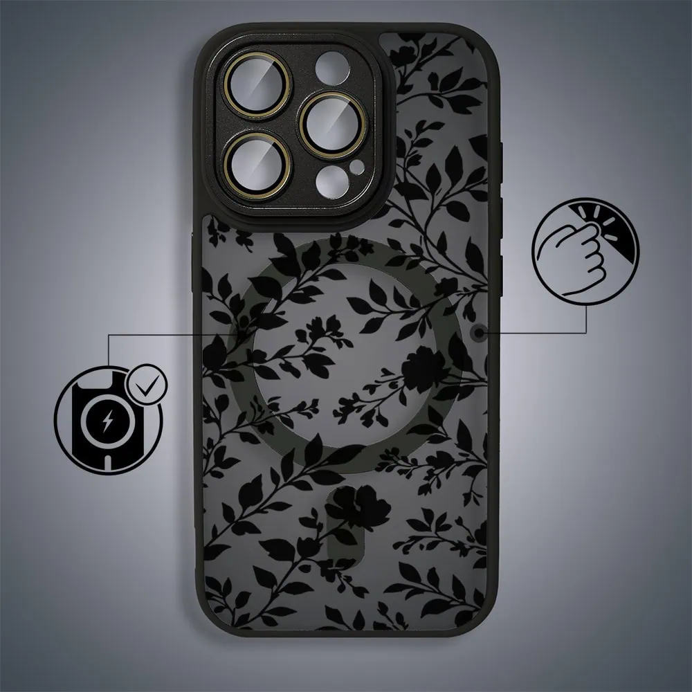 Etui do iPhone 16 Pro Max Color Flush z MagSafe, z osłoną aparatu, cienisty ogród, czarne (6)