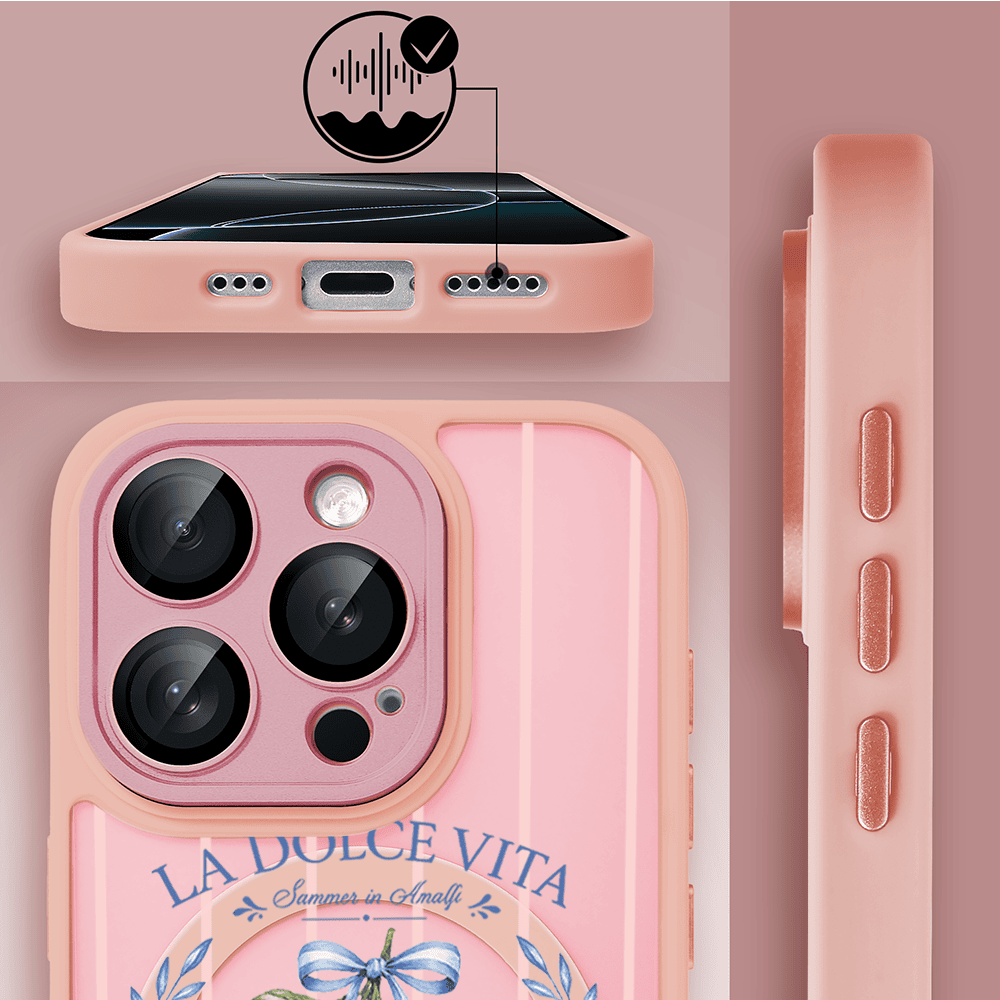 Etui do iPhone 16 Pro Max Color Flush z MagSafe, z osłoną aparatu, cytrynowa dolce vita, różowe (5)