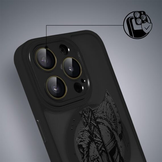 Etui do iPhone 16 Pro Max Color Flush z MagSafe, z osłoną aparatu, dusza wojownika, czarne (1)