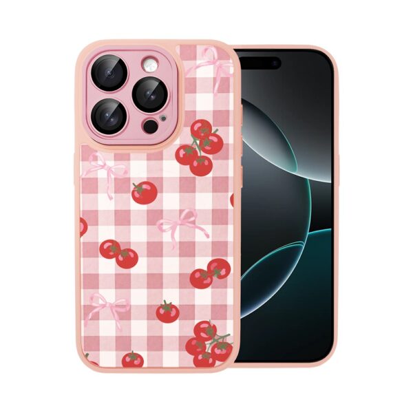 Etui do iPhone 16 Pro Color Flush z MagSafe, z osłoną aparatu, kratka pomodoro, różowe