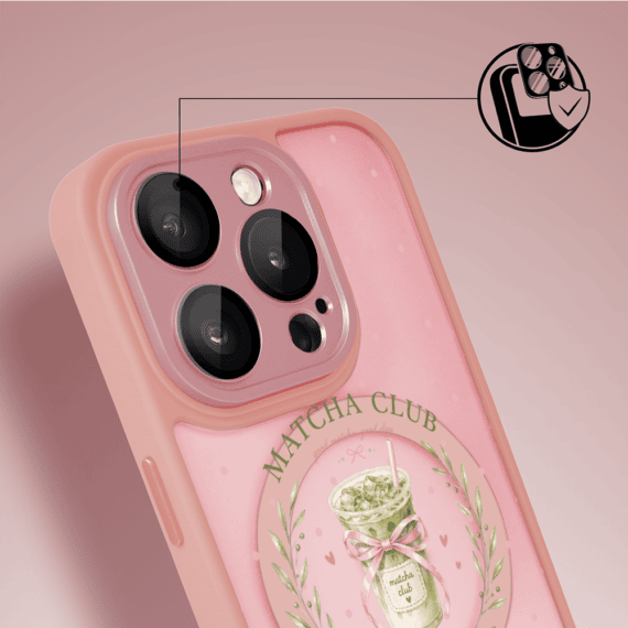 Etui do iPhone 16 Pro Max Color Flush z MagSafe, z osłoną aparatu, matcha club, różowe (2)