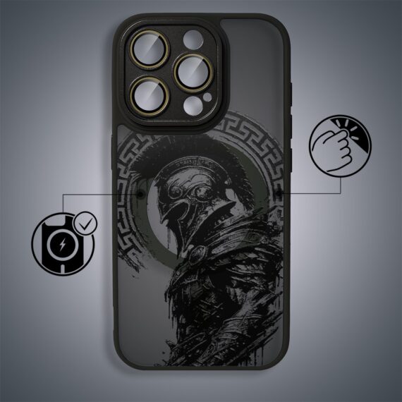 Etui do iPhone 16 Pro Max Color Flush z MagSafe, z osłoną aparatu, moc centuriona, czarne (5)
