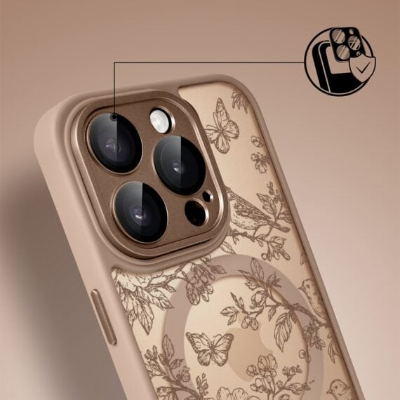 Etui do iPhone 16 Pro Max Color Flush z MagSafe, z osłoną aparatu, nocna botanika, pustynny brąz (4)