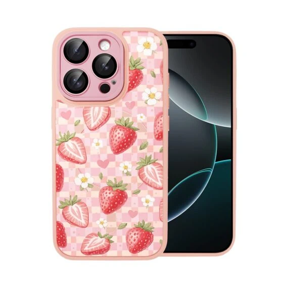 Etui do iPhone 16 Pro Max Color Flush z MagSafe, z osłoną aparatu, truskawkowy piknik, różowe (3)