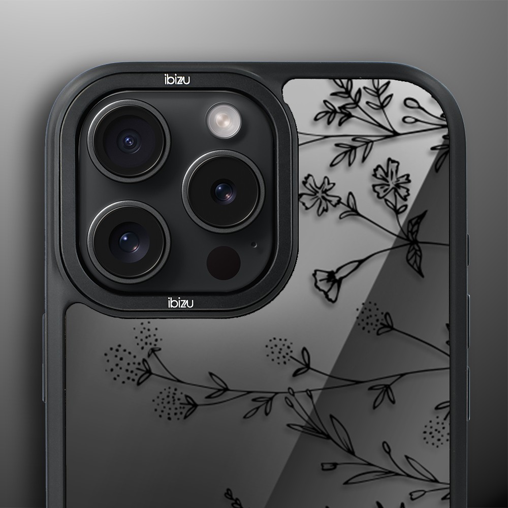 Etui do iPhone 16 Pro Max IBIZU DropGuard Matt z MagSafe, Midnight, Dotyk kwiatów (2)