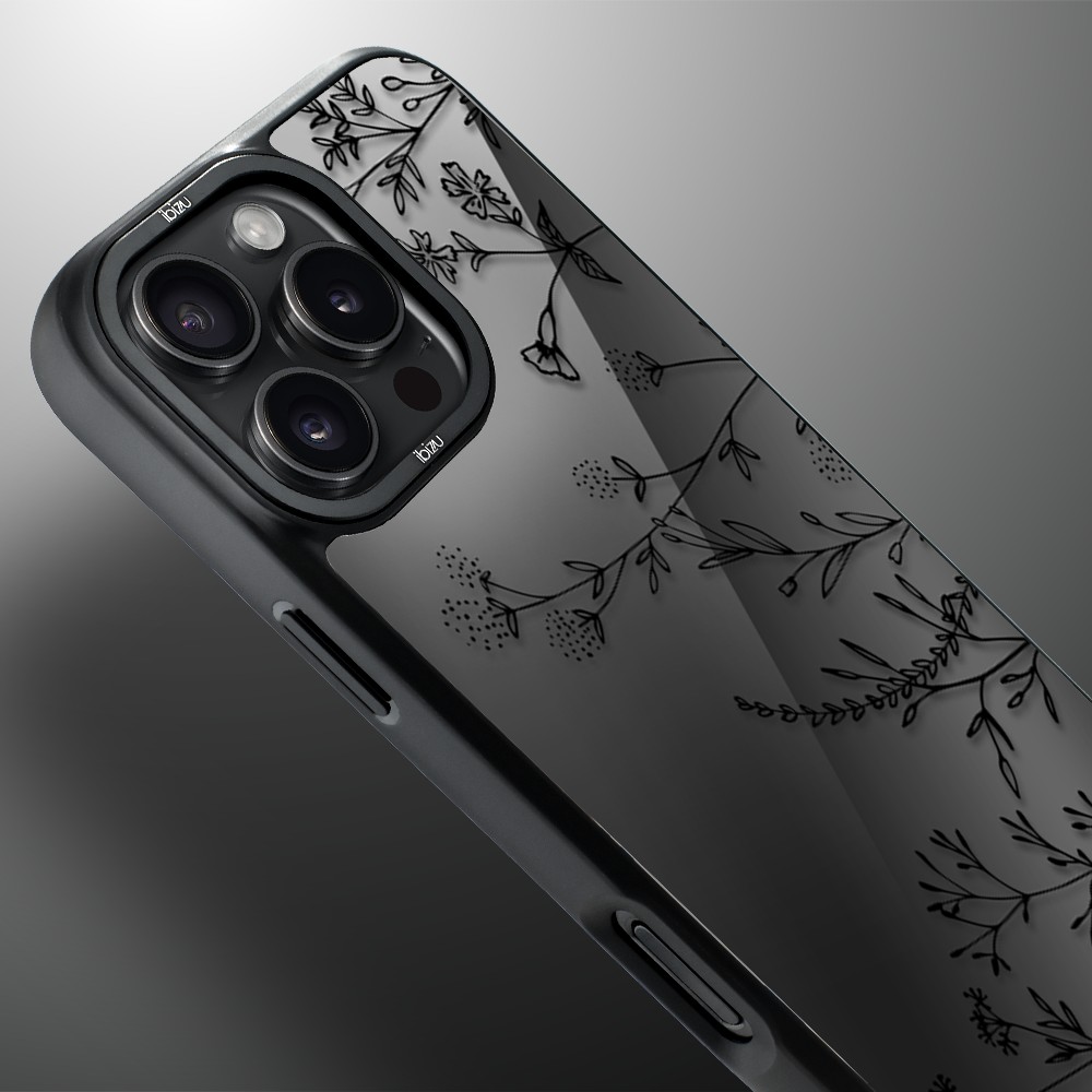Etui do iPhone 16 Pro Max IBIZU DropGuard Matt z MagSafe, Midnight, Dotyk kwiatów (7)