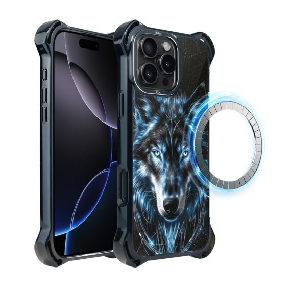 Etui do iPhone 16 Pro Max IBIZU DropGuard Ultra z MagSafe, Wilki, Lodowy wilk (6)