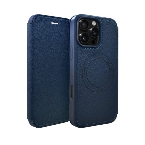 Etui do iPhone 16 pro max z klapką Solid MagSafe Book, typu książka, granatowe (1)