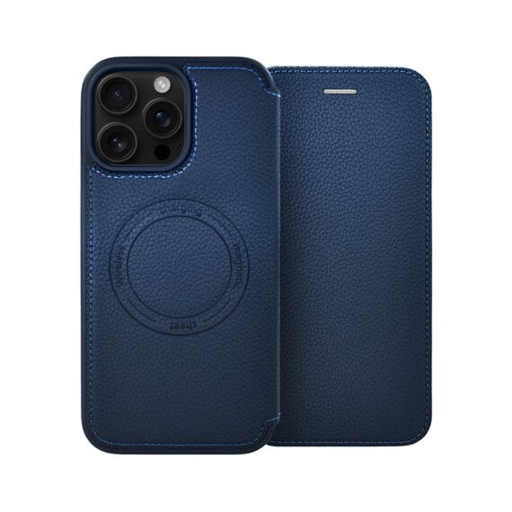 Etui do iPhone 16 pro max z klapką Solid MagSafe Book, typu książka, granatowe (10)