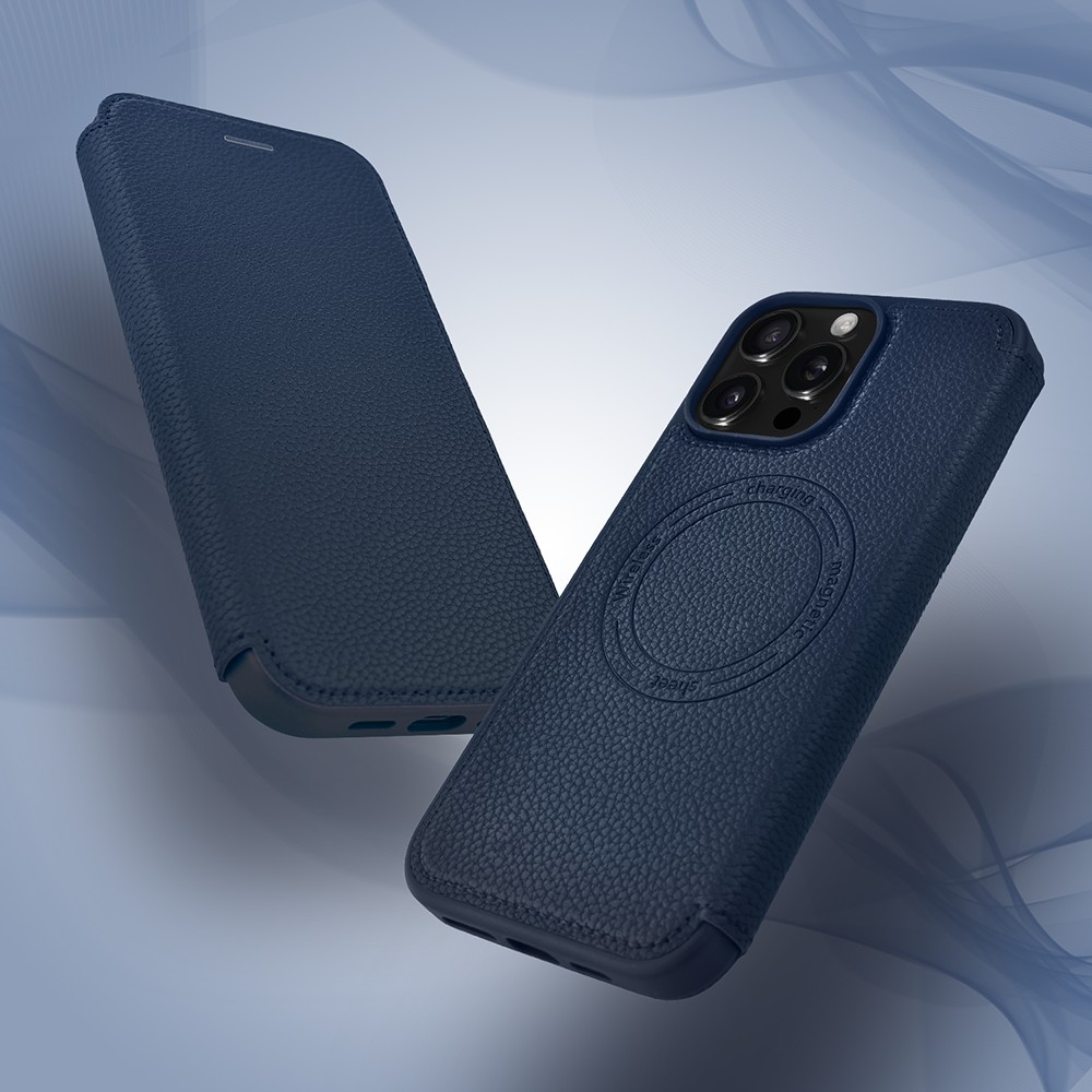 Etui do iPhone 16 pro max z klapką Solid MagSafe Book, typu książka, granatowe (4)