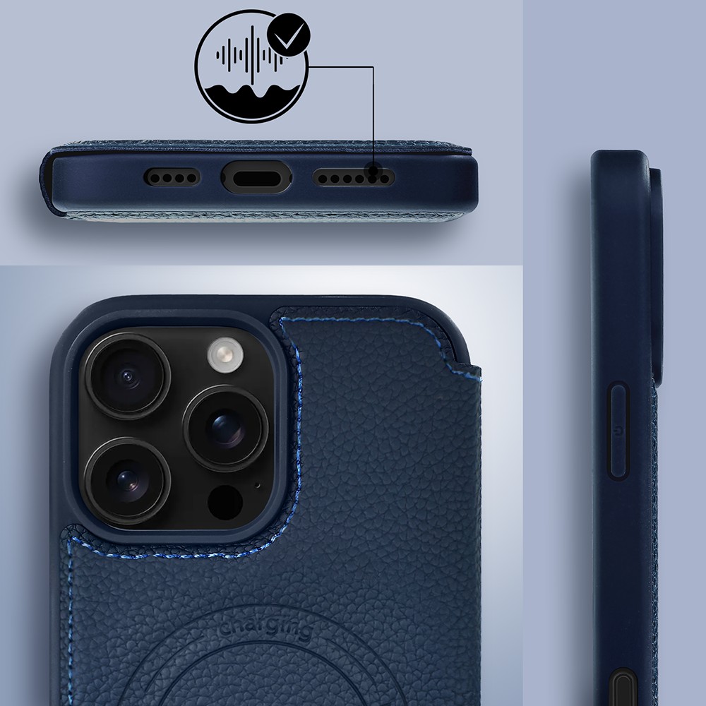 Etui do iPhone 16 pro max z klapką Solid MagSafe Book, typu książka, granatowe (6)