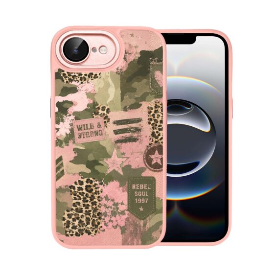 Etui do iPhone 16e Color Flush z MagSafe, z osłoną aparatu, Wild & Strong, różowe (6)