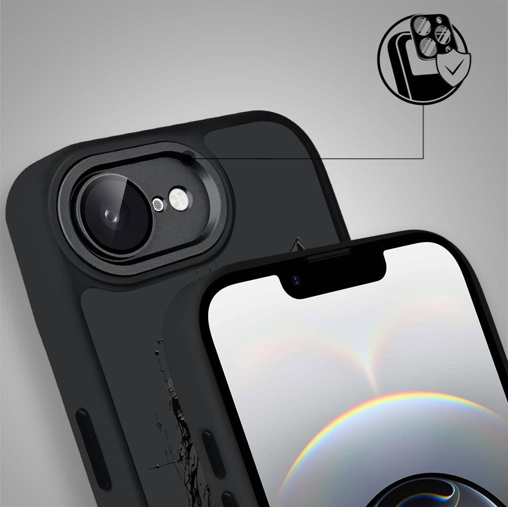 Etui do iPhone 16e Color Flush z MagSafe, z osłoną aparatu, dusza wojownika czarne (8)