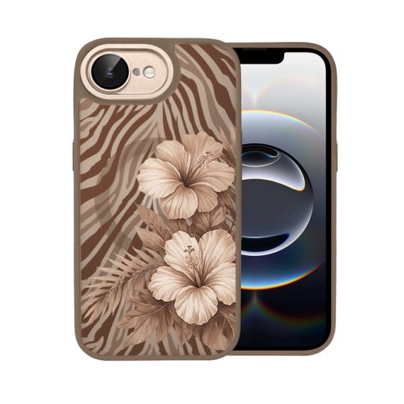 Etui do iPhone 16e Color Flush z MagSafe, z osłoną aparatu, egzotyczny hibiskus latte, pustynny brąz (1)