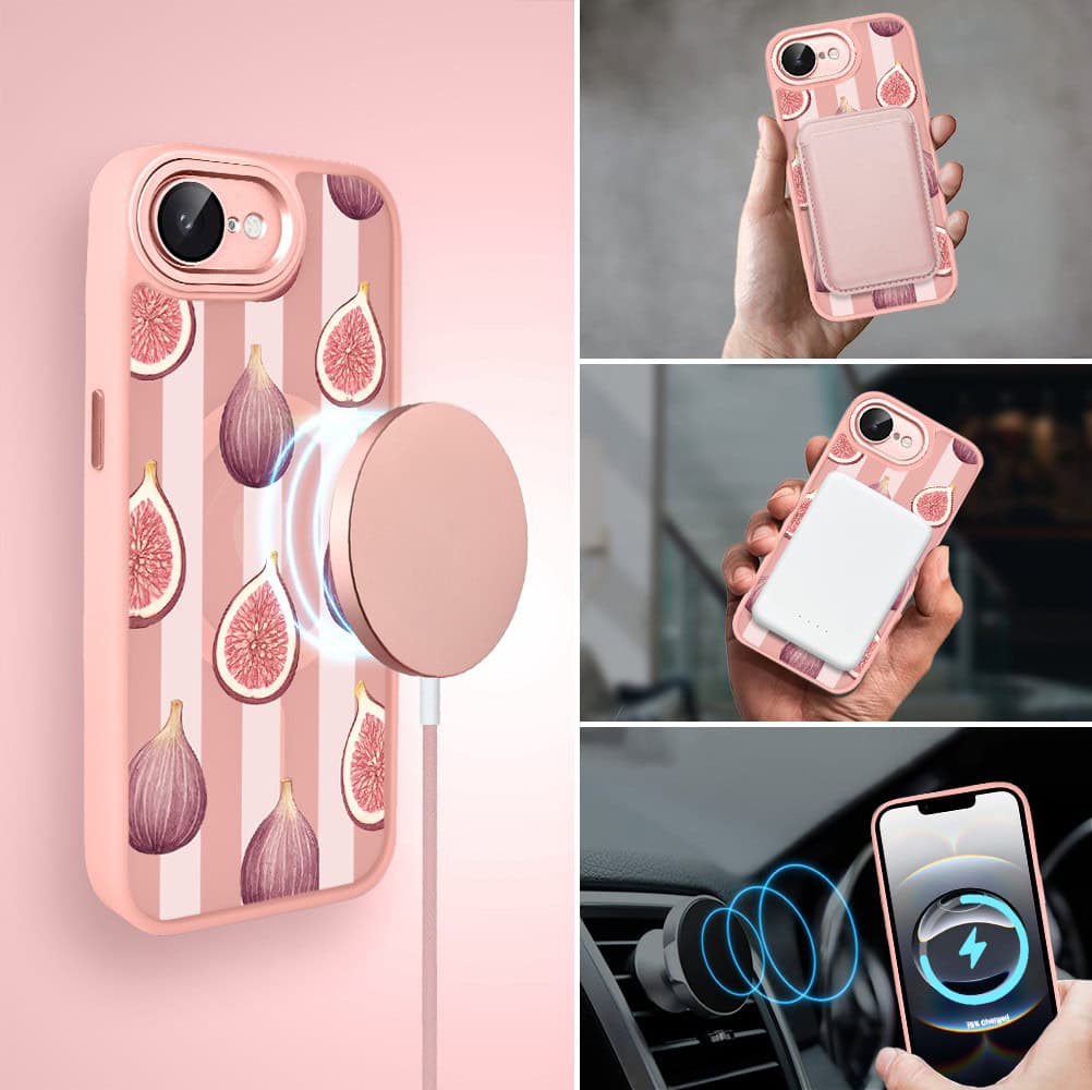 Etui do iPhone 16e Color Flush z MagSafe, z osłoną aparatu, figowa rozkosz, różowe (2)