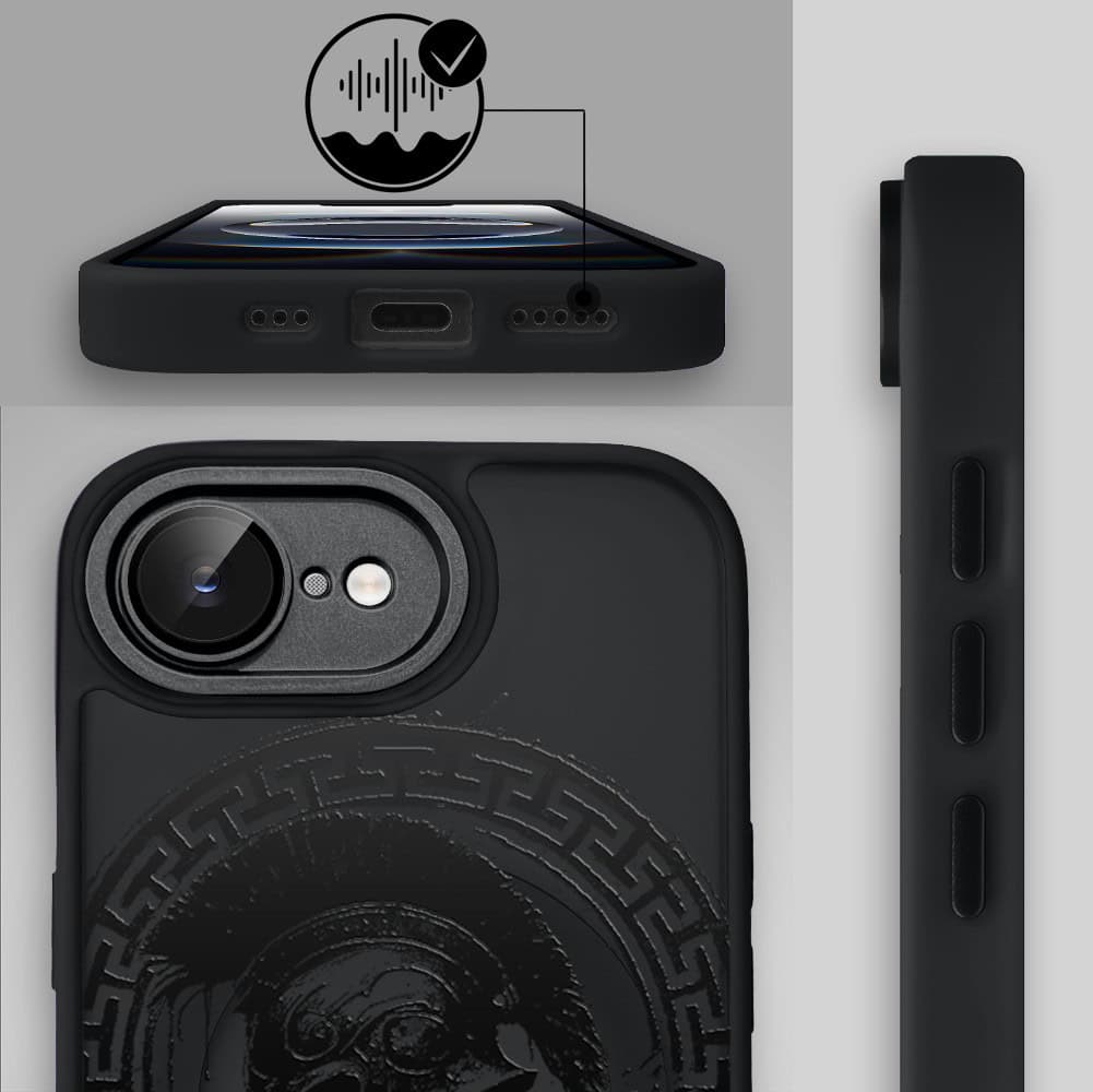 Etui do iPhone 16e Color Flush z MagSafe, z osłoną aparatu, moc centuriona, czarne (7)