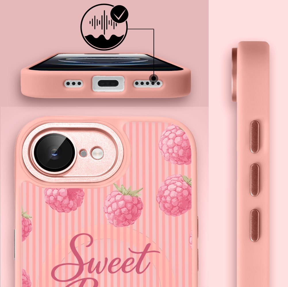 Etui do iPhone 16e Color Flush z MagSafe, z osłoną aparatu, słodka malina, różowe (7)