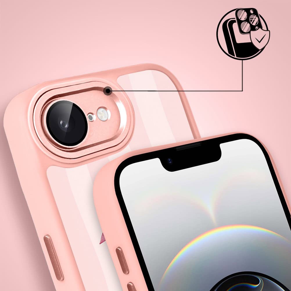 Etui do iPhone 16e Color Flush z MagSafe, z osłoną aparatu, truskawkowy moment, różowe (7)