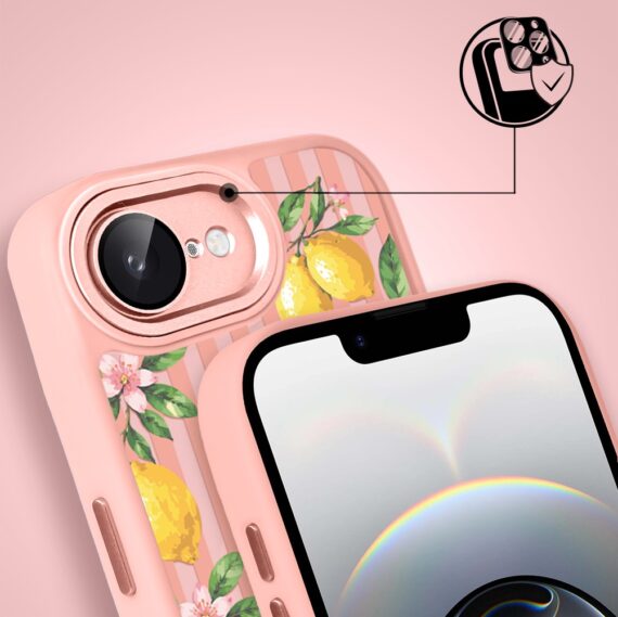 Etui do iPhone 16e Color Flush z MagSafe, z osłoną aparatu, włoskie limone, różowe (8)