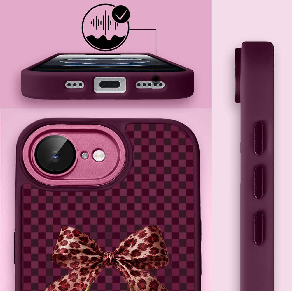 Etui do iPhone 16e, Color Flush z Magsafe, z osłoną aparatu, kokieteryjna wiśnia, wiśniowe (6)