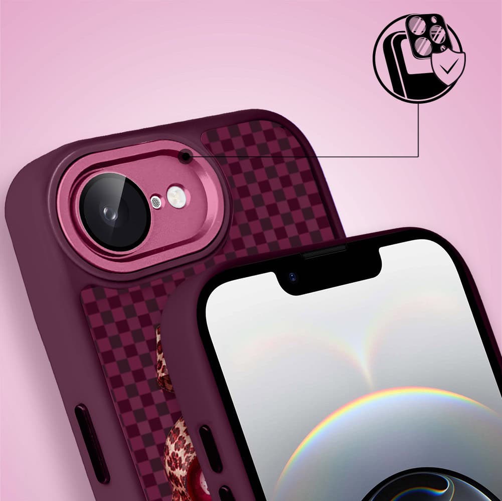 Etui do iPhone 16e, Color Flush z Magsafe, z osłoną aparatu, kokieteryjna wiśnia, wiśniowe (7)