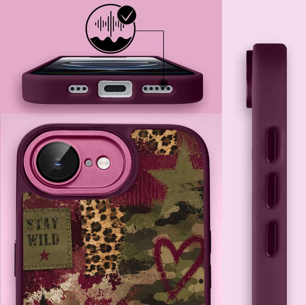 Etui do iPhone 16e, Color Flush z Magsafe, z osłoną aparatu, rebel soul, wiśniowe (2)