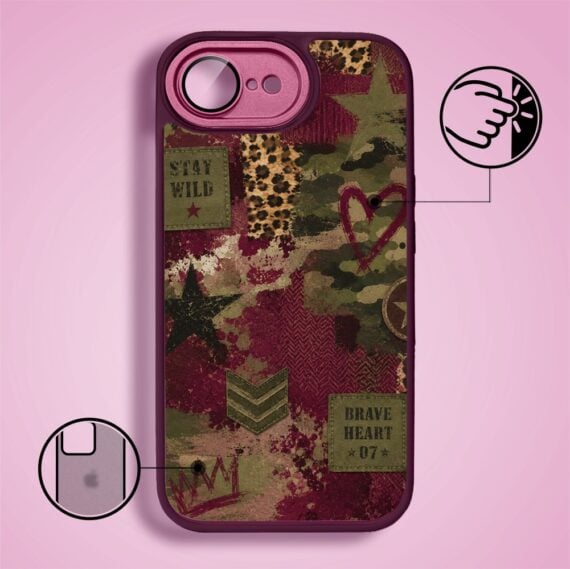 Etui do iPhone 16e, Color Flush z Magsafe, z osłoną aparatu, rebel soul, wiśniowe (6)