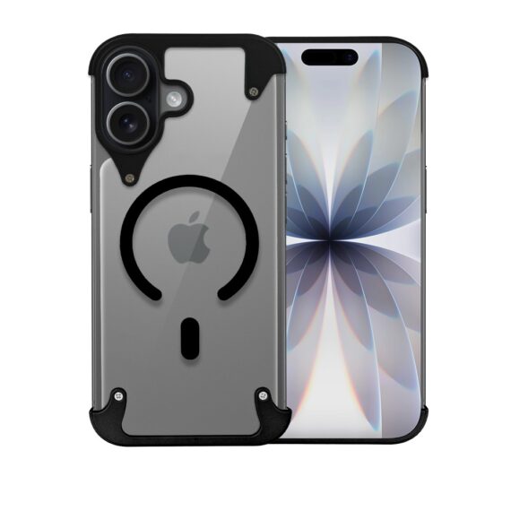 Etui do iPhone 17 Aero Grip, akrylowy tył, odkryte boki, czarne (1)