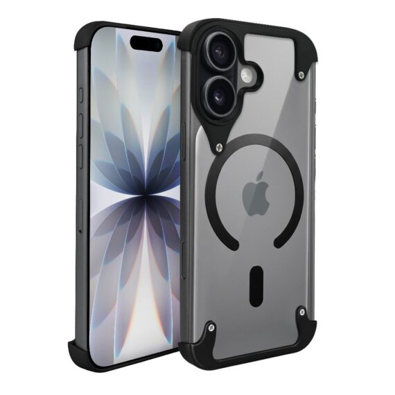 Etui do iPhone 17 Aero Grip, akrylowy tył, odkryte boki, czarne (2)
