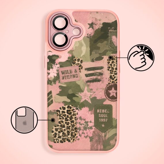 Etui do iPhone 17 Color Flush z MagSafe, z osłoną aparatu, Wild & Strong, różowe (1)