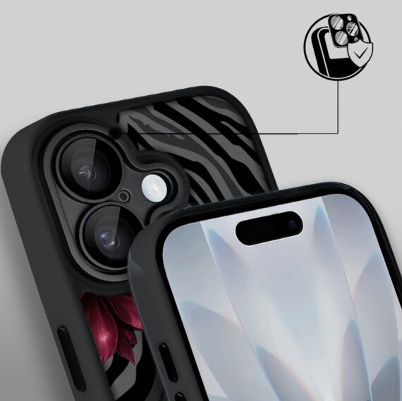 Etui do iPhone 17 Color Flush z MagSafe, z osłoną aparatu, bordowa egzotyka, czarne (4)