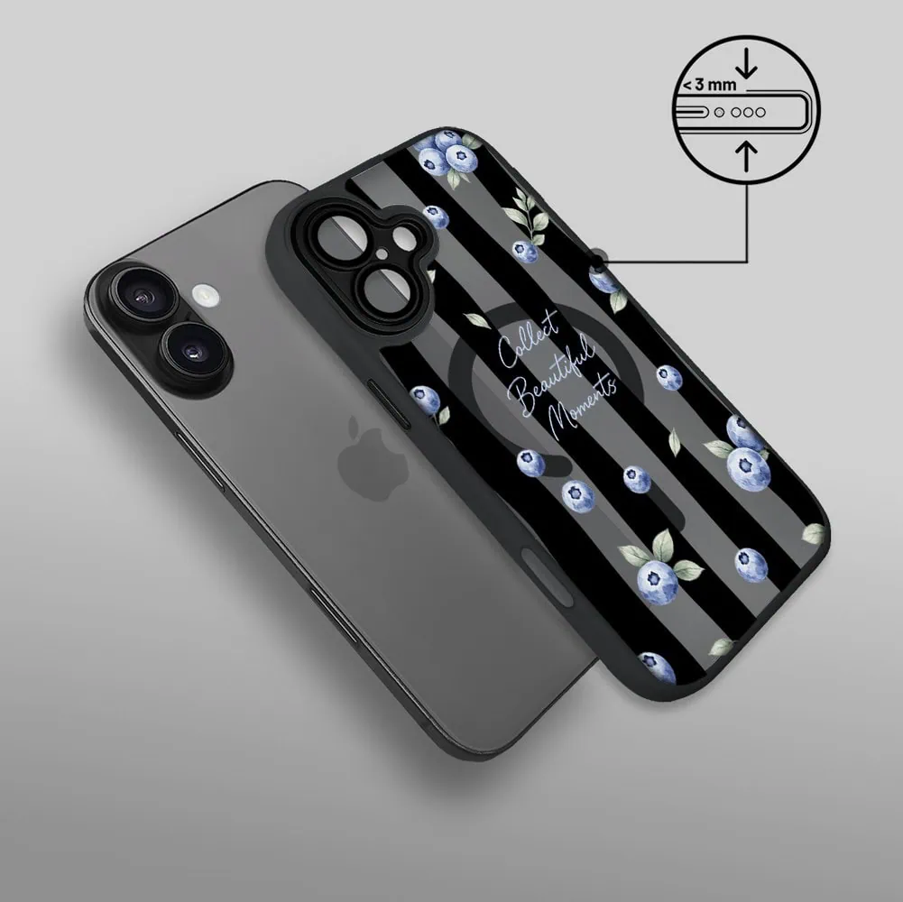 Etui do iPhone 17 Color Flush z MagSafe, z osłoną aparatu, borówkowy rytm, czarne (6)